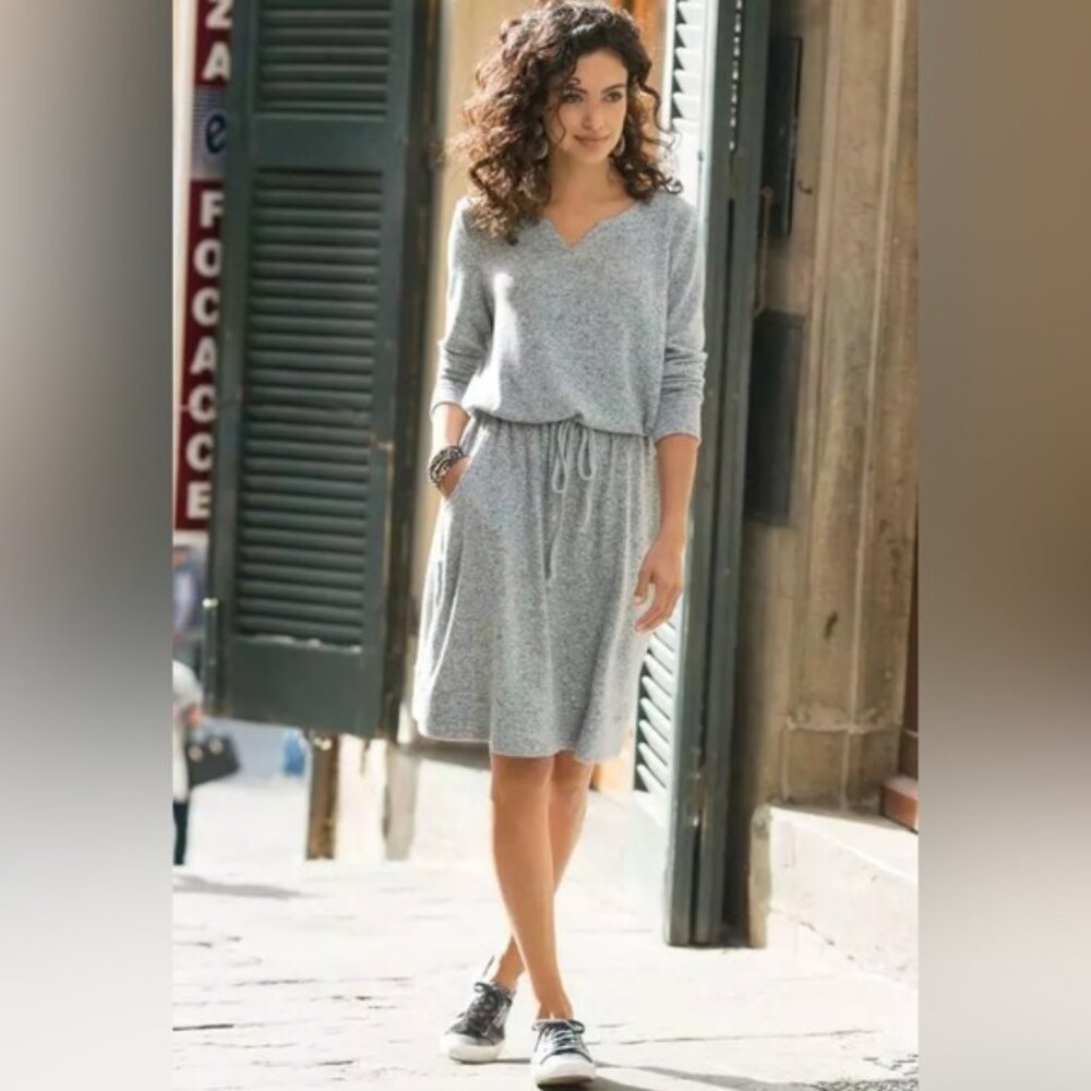 SOFT SURROUNDINGS Dress Easy‎ Living Drawstring Waist RAYON Blend 2AW56 LARGE